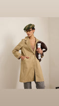 Trench Classico con Rever Stampato – Cappotto Elegante con Dettaglio Fashion