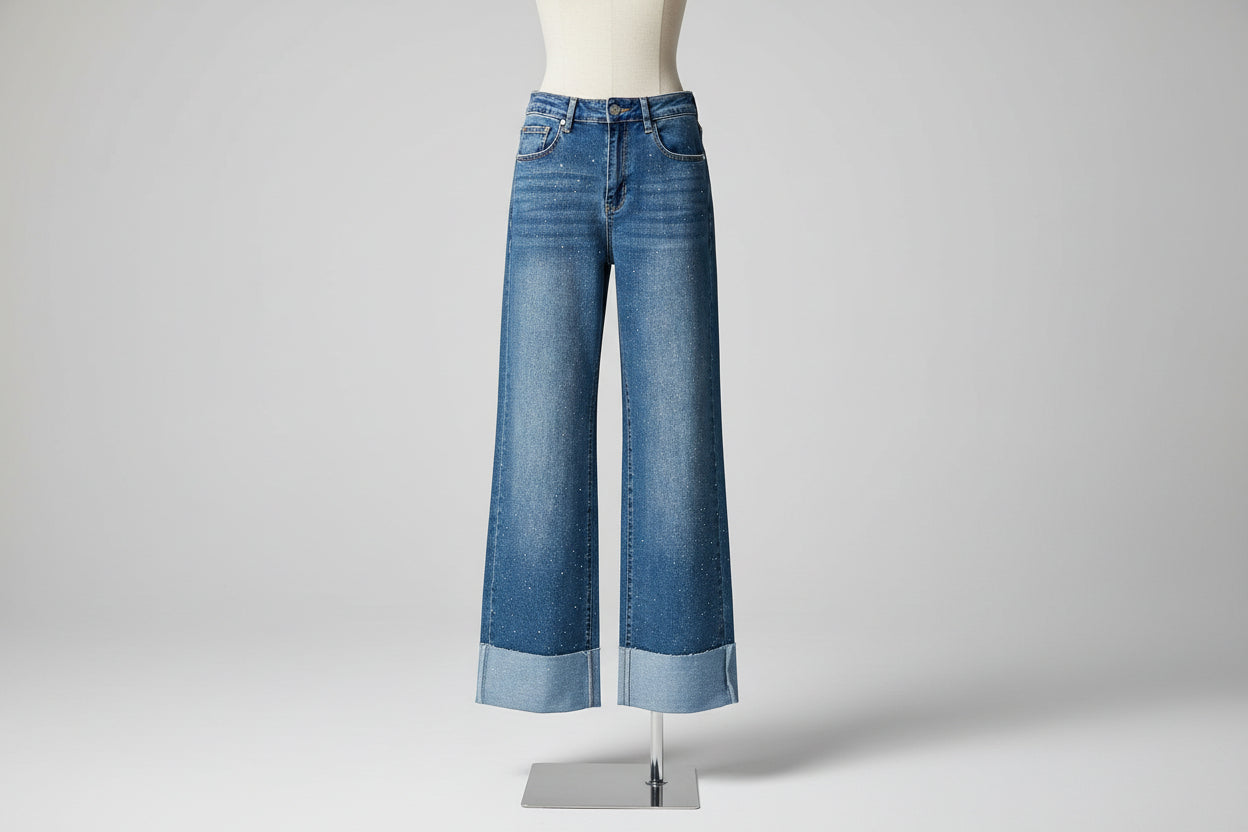 Jeans con Piegone sul Fondo – Denim Donna Originale e di Tendenza