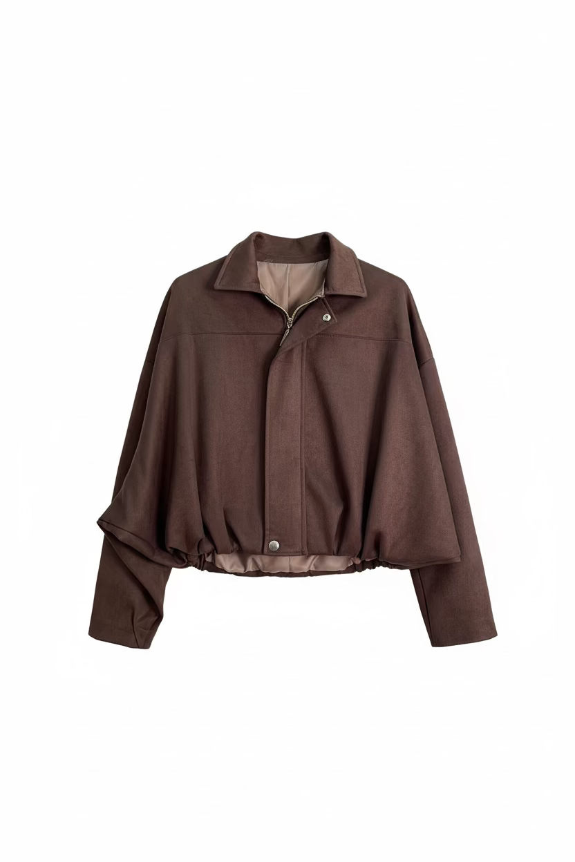 Giubbotto Bomber Scamosciato – Stile Casual Chic e Comfort di Tendenza