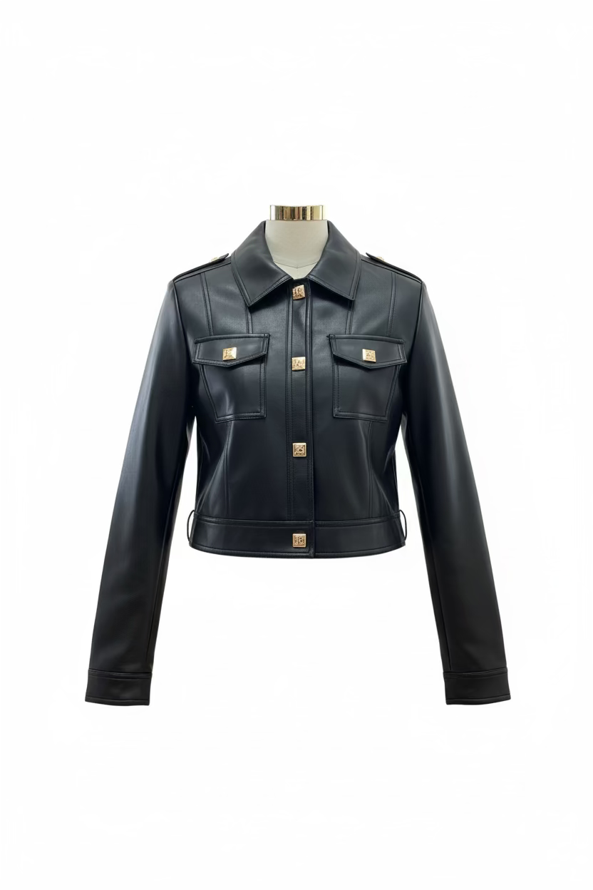 Giubbotto in Ecopelle Donna – Giacca Biker Moderna, Vestibilità Slim, Stile Casual Elegante