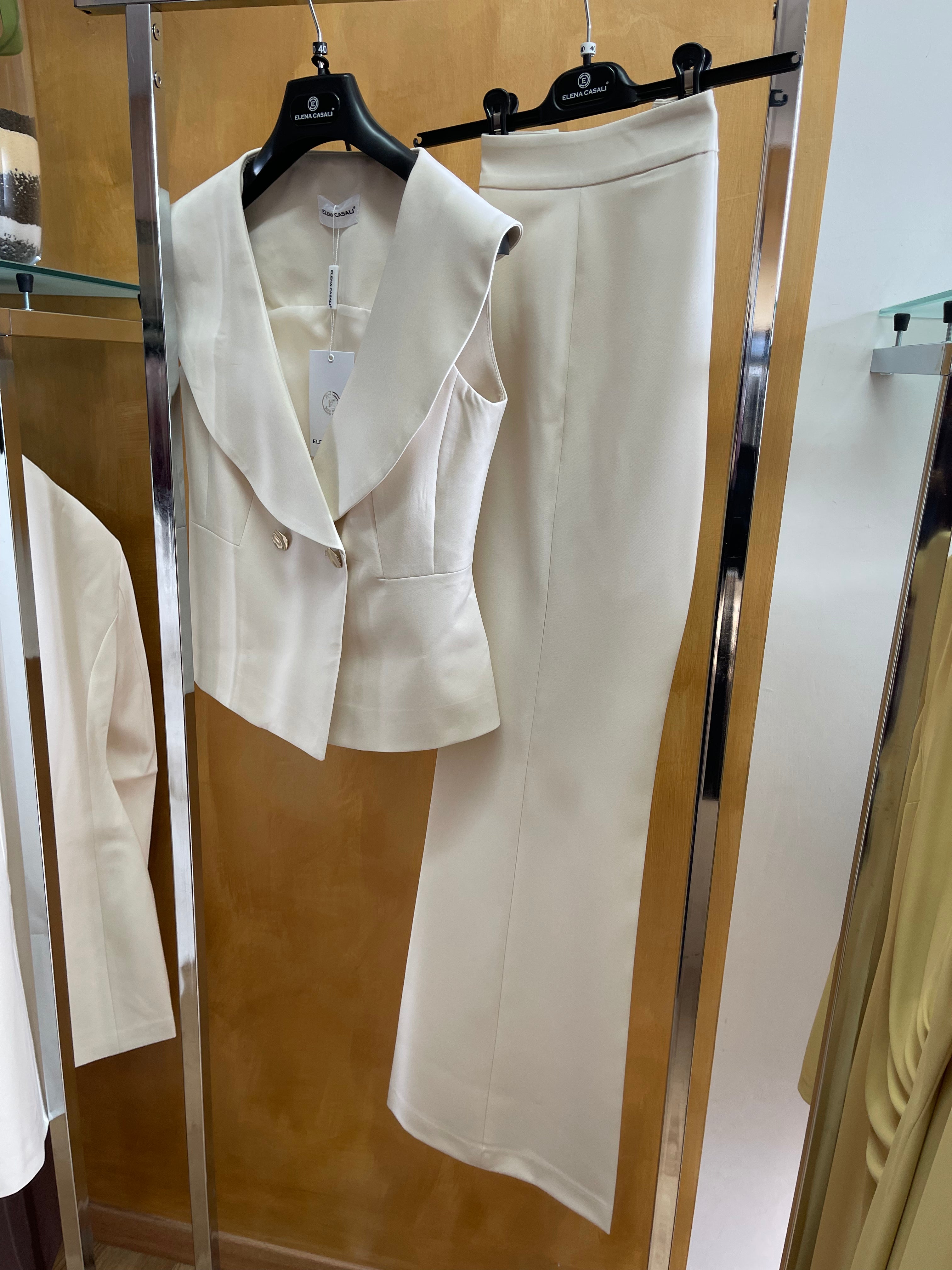 Tailleur Donna Giromanica Elegante – Completo con Gilet e Pantalone, Vestibilità Moderna
