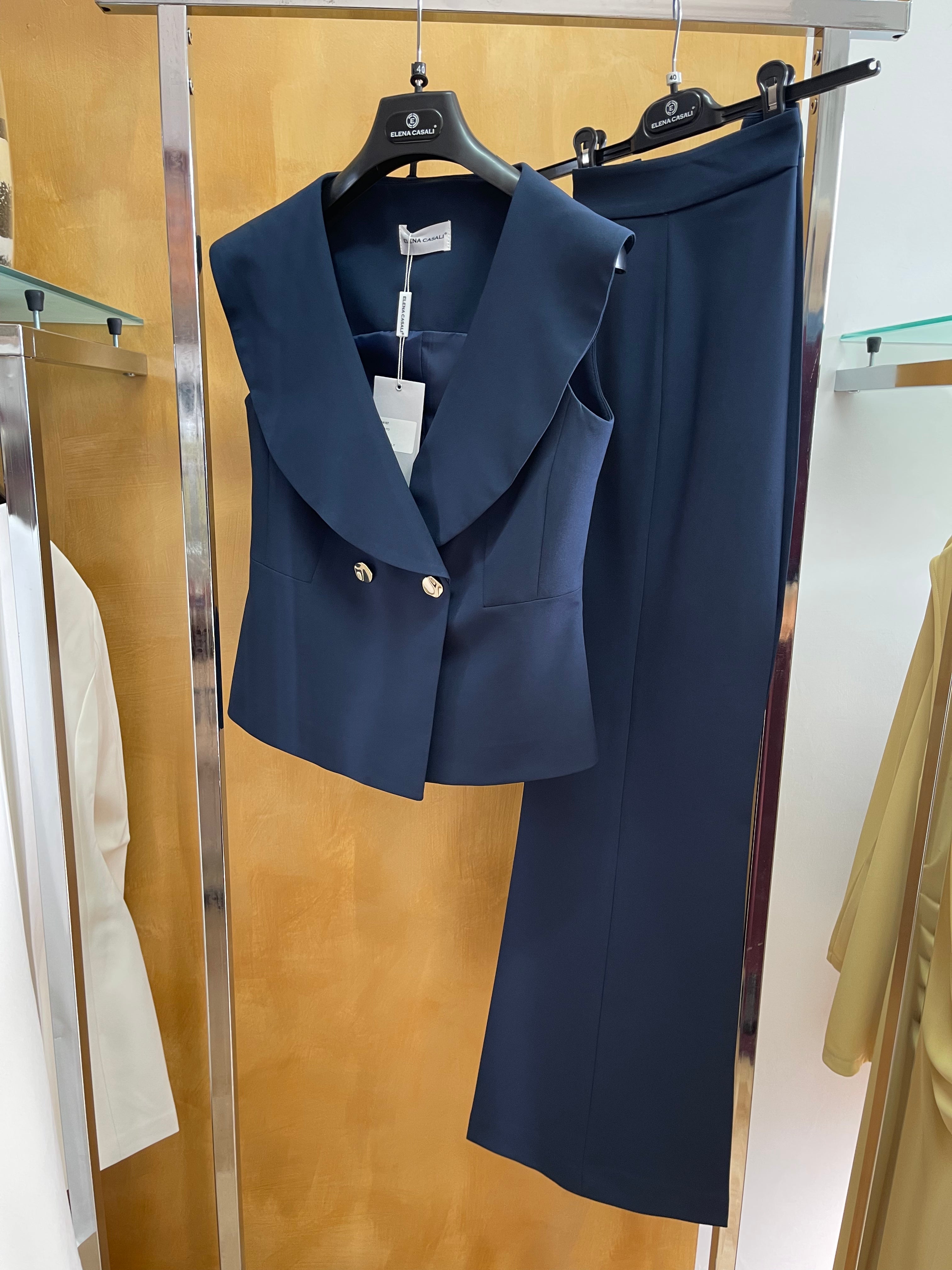 Tailleur Donna Giromanica Elegante – Completo con Gilet e Pantalone, Vestibilità Moderna