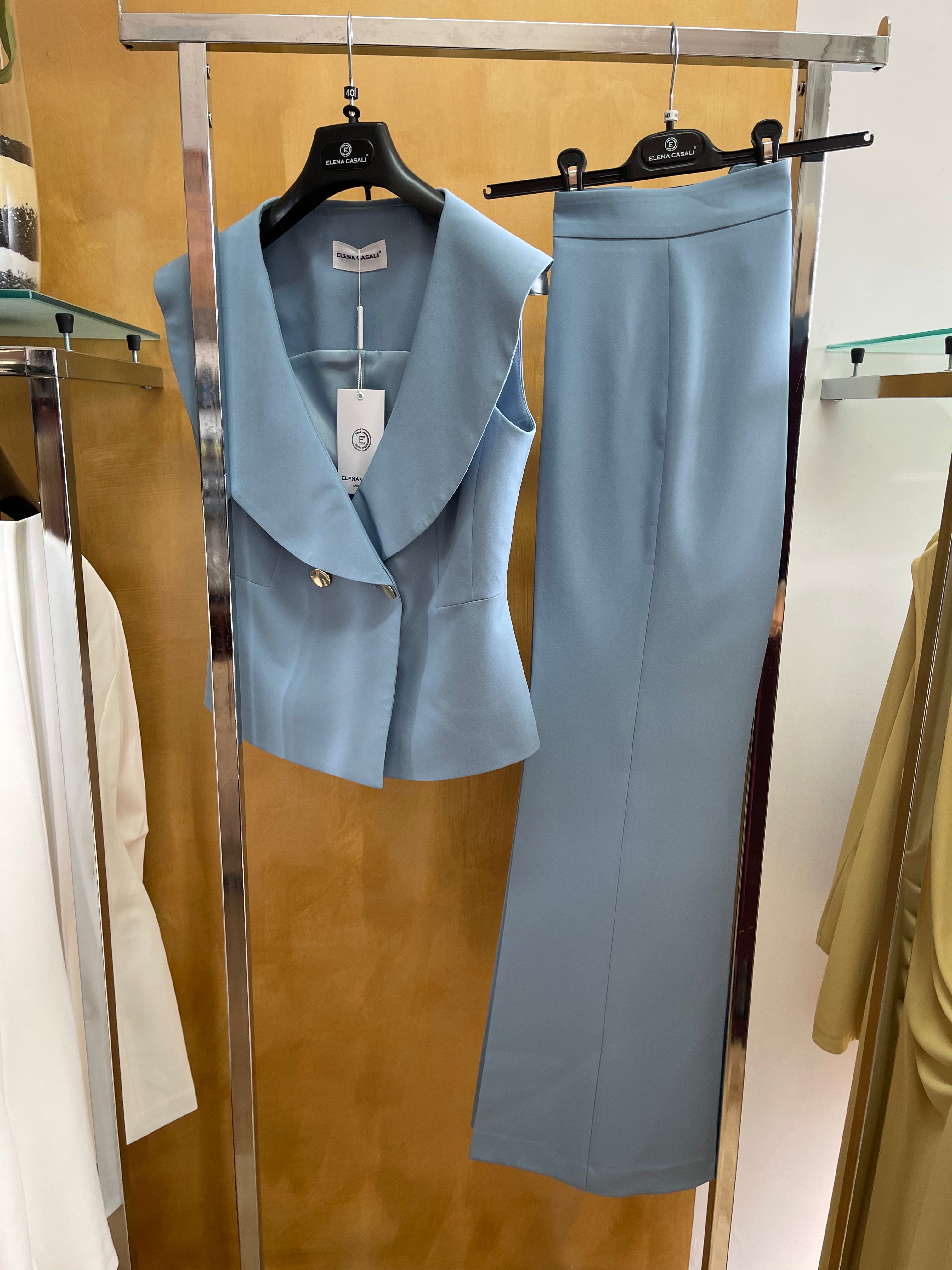 Tailleur Donna Giromanica Elegante – Completo con Gilet e Pantalone, Vestibilità Moderna