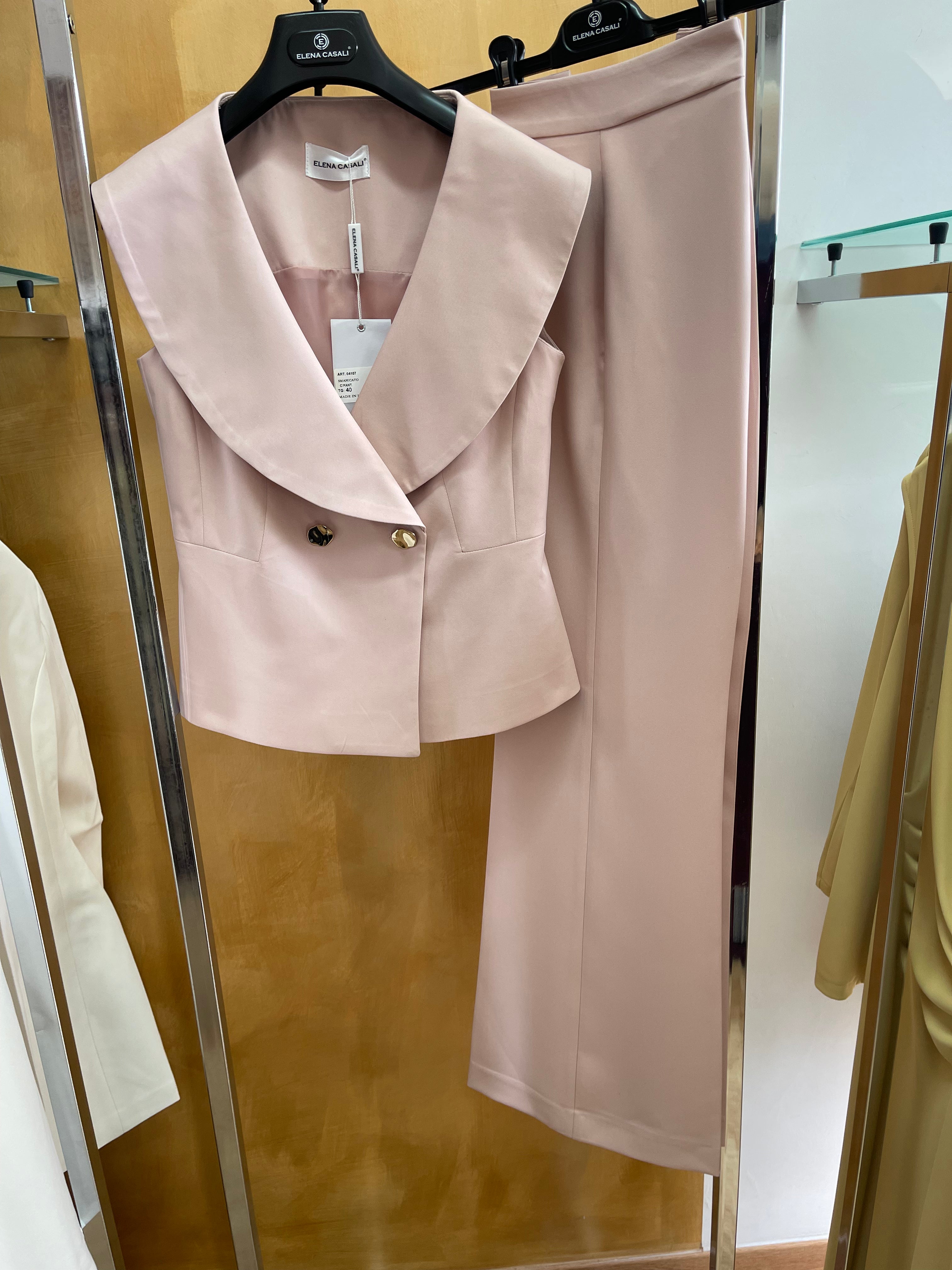 Tailleur Donna Giromanica Elegante – Completo con Gilet e Pantalone, Vestibilità Moderna