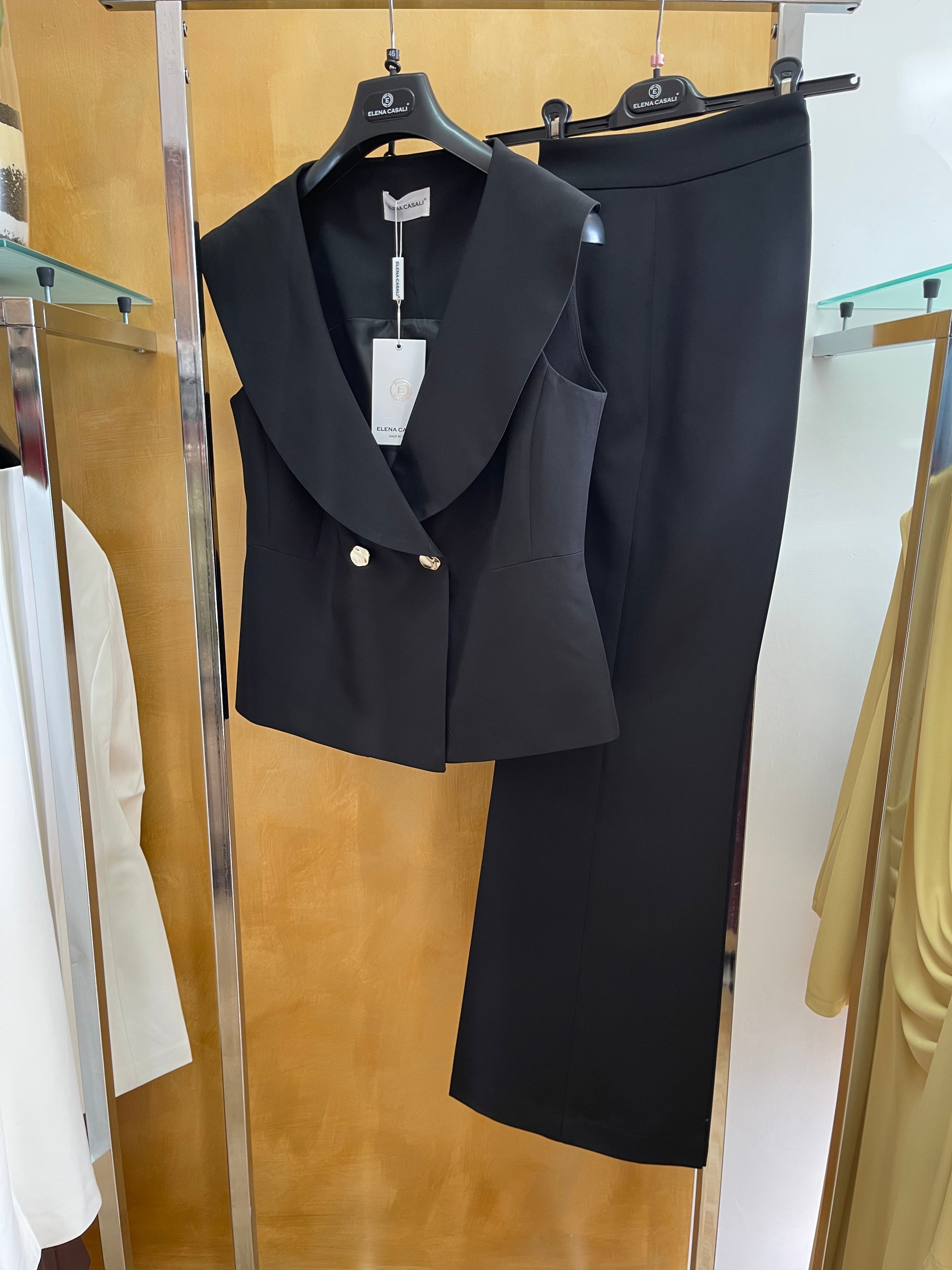 Tailleur Donna Giromanica Elegante – Completo con Gilet e Pantalone, Vestibilità Moderna