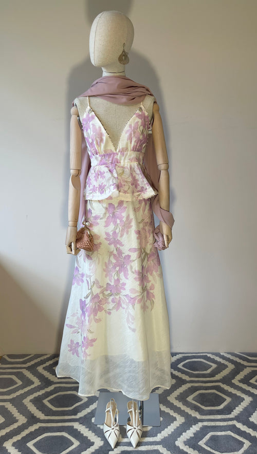 Abito Lungo stampa floreale – Eleganza Glamour da Cerimonia giorno