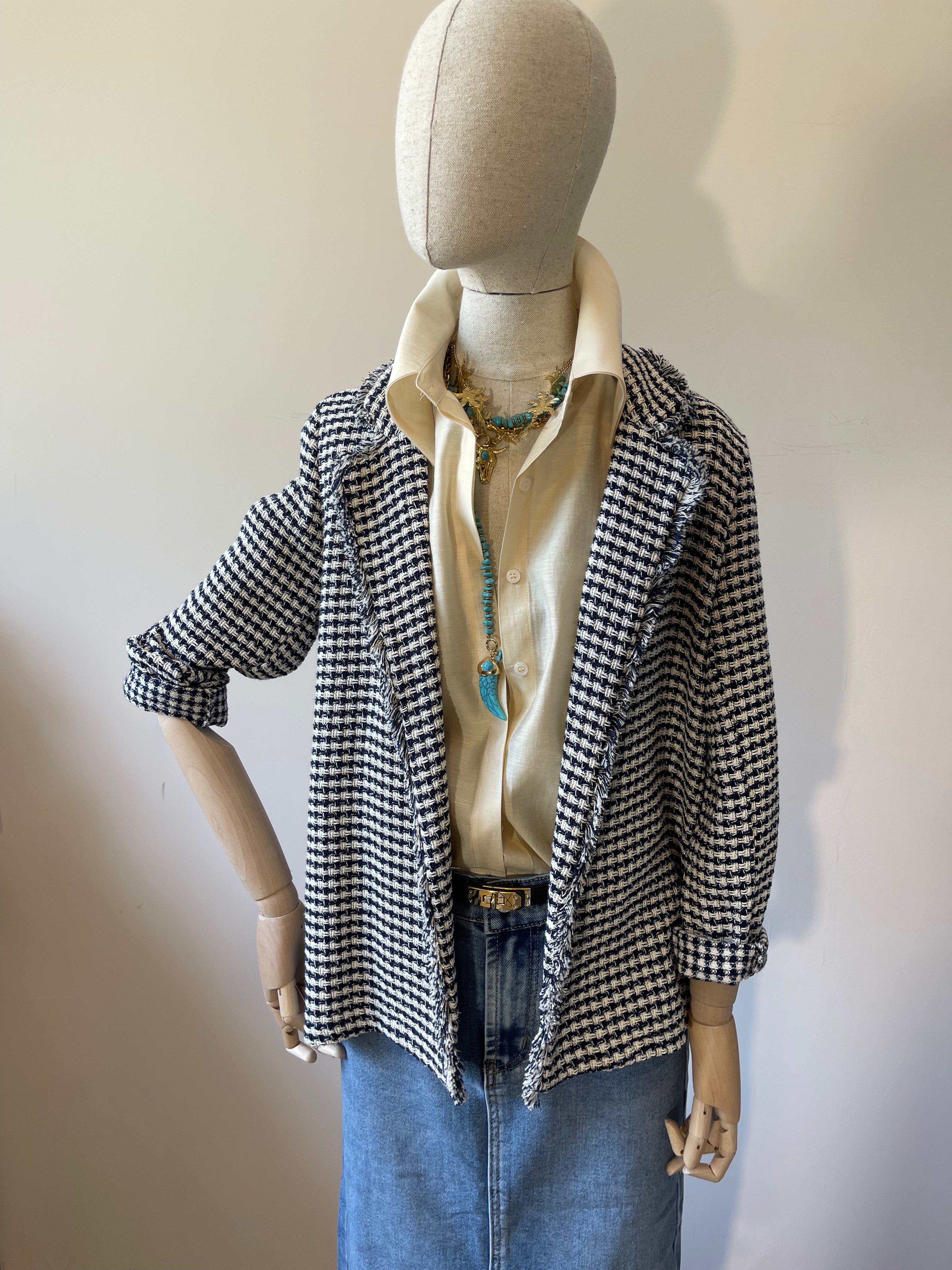 Blazer in Fili Intrecciati Sfoderato