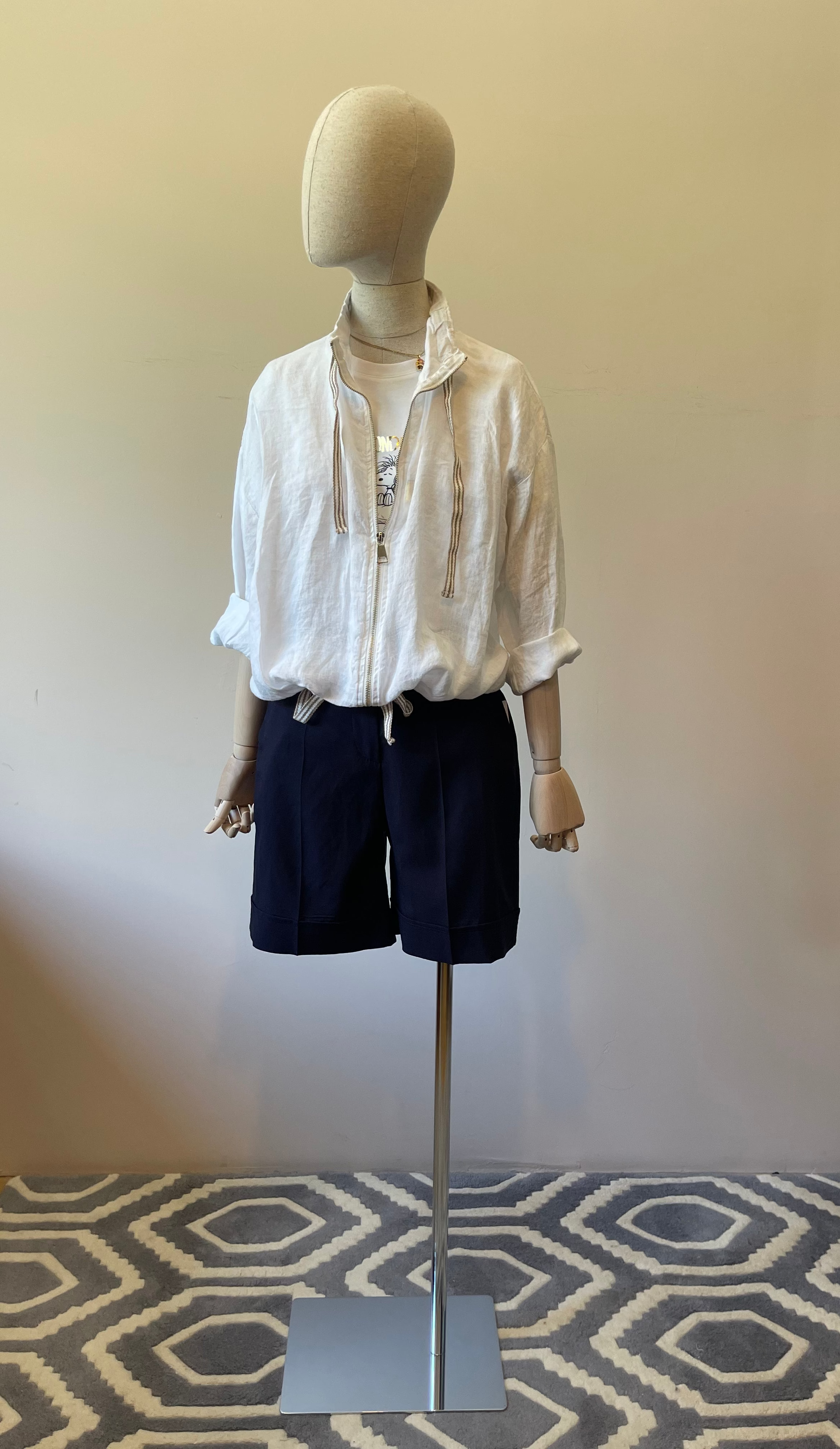 Giubbotto Leggero in Lino con Zip