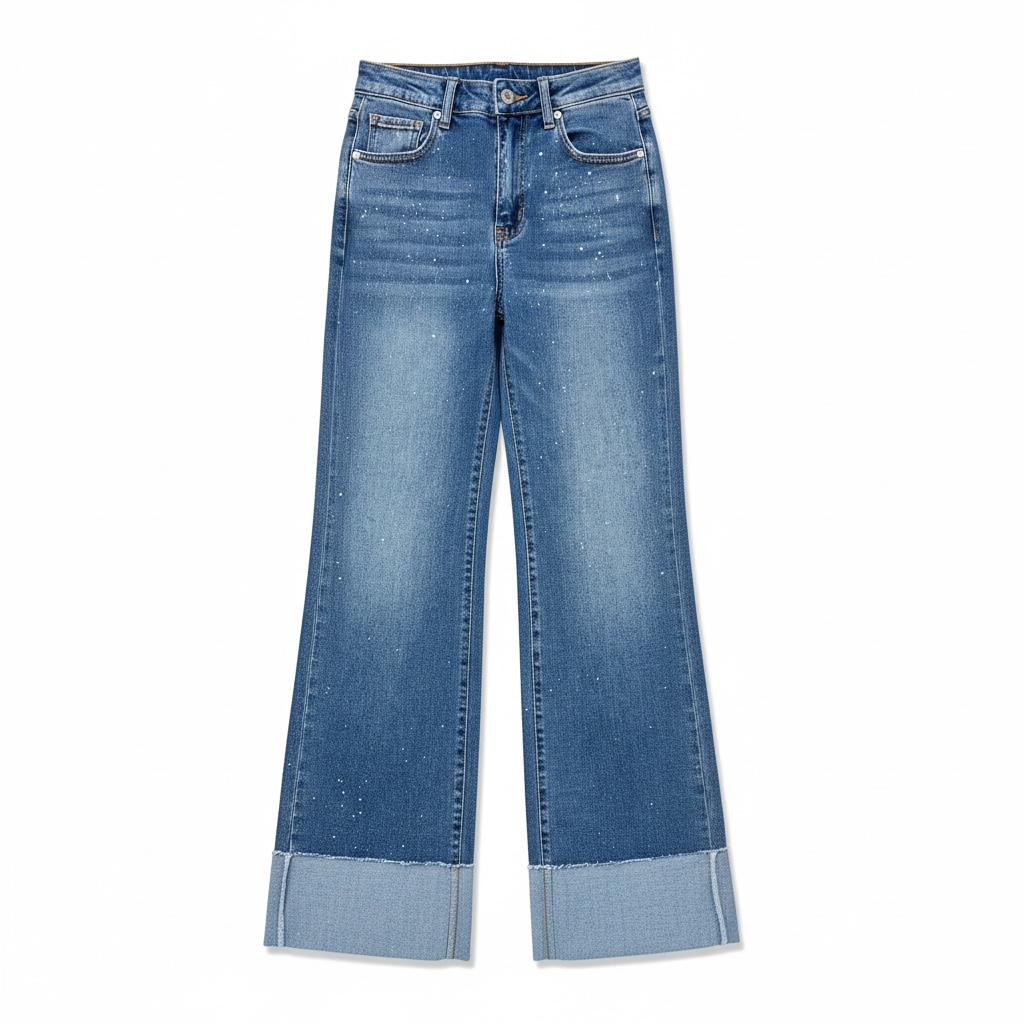 Jeans con Piegone sul Fondo – Denim Donna Originale e di Tendenza