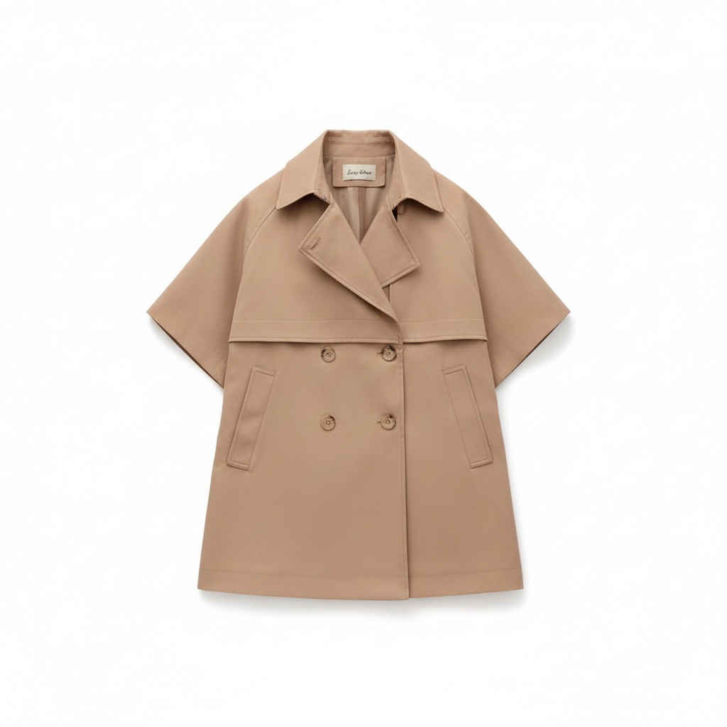 Trench a Cappa Oversize Senza Maniche – Eleganza Moderna e Stile Statement