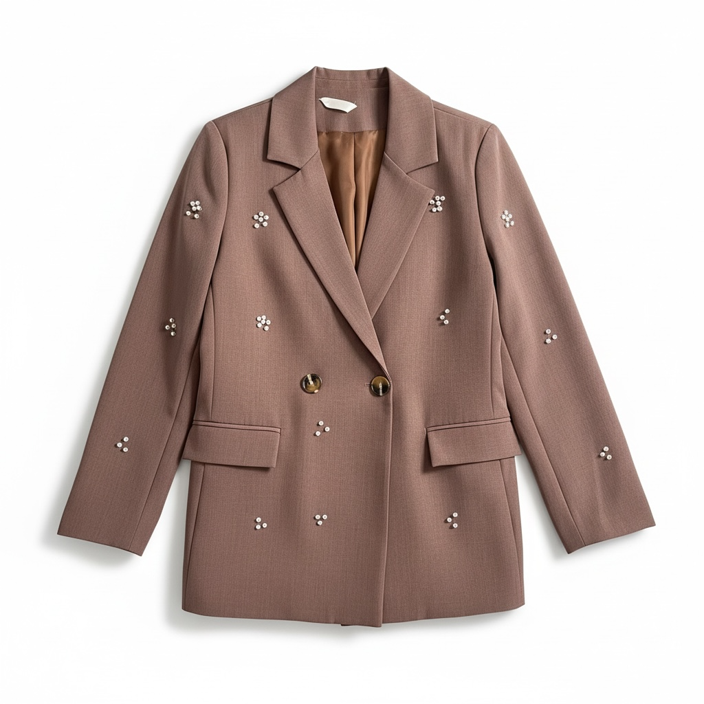 Giacca Over con Applicazioni Strass – Blazer Donna Glamour e di Tendenza