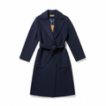 Cappotto Mezzo Peso con Cintura Blu – Eleganza Sartoriale Stile Armani
